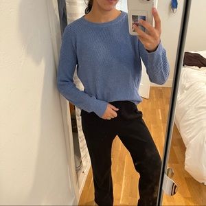 Blue Madewell sweater with detachable turtleneck